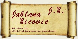 Jablana Mićović vizit kartica